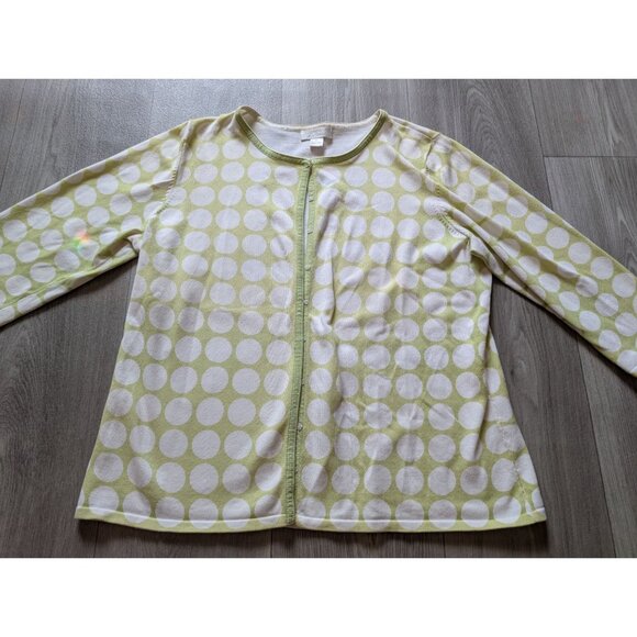 Christopher & Banks Womens XL Green White Polka Dot Cardigan & Tank Set - Picture 4 of 12